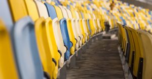 rows of seats in a football stadium